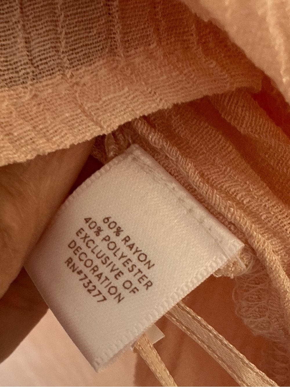 Light Peach Square Neck Gauze Blouse - Picture 4 of 4